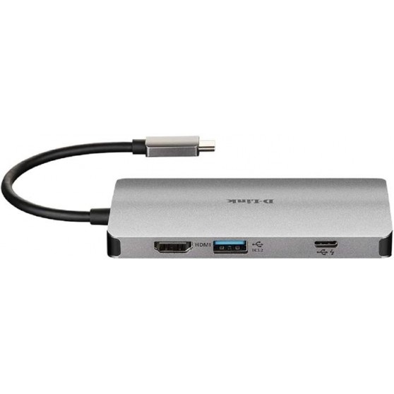 HUB D-LINK USB-C 8 EN 1 CON HDMI / ETHERNET / USB-C ALIMENTADO / LECTOR DE TARJETAS