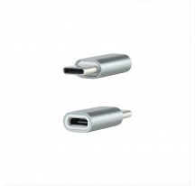 ADAPTADOR USB-C/M A MICRO USB/H, ALUMINIO GRIS NANOCABLE