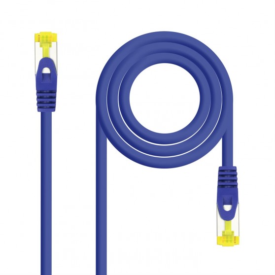 CABLE RED LATIGUILLO RJ45 CAT.6A LSZH SFTP AWG26, 0.30M AZUL NANOCABLE