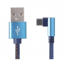 CABLE USB 2.0, TIPO C USB-C/M ACODADO -A/M 1M AZUL JEANS CABLEXPERT