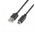 CABLE USB 2.0 3A, TIPO C USB-C/M-A/M 0.5M NEGRO NANOCABLE